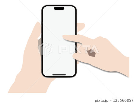 スマートフォンを操作する手 123560857
