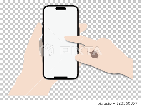 スマートフォンを操作する手 123560857
