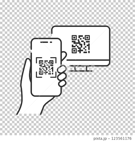 QR code scanning icon Smartphone QR payment, login, authentication, information acquisition 123561176