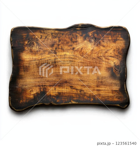 Vintage Wooden Sign with Rounded Edges and Rustic Texture 123561540