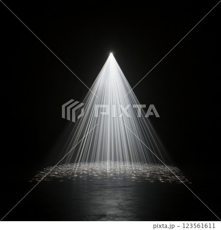 Brilliant Beams of White Light Cutting Through Dark Environment 123561611