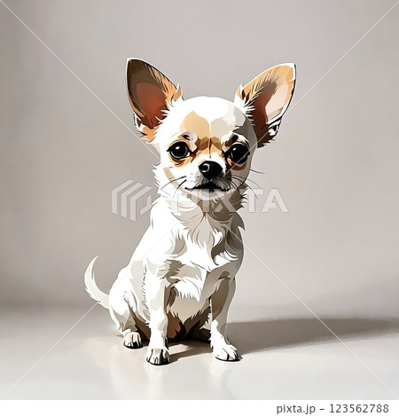 チワワの油絵風ポートレートイラスト チワワの油絵風ポートレートイラスト 123562788