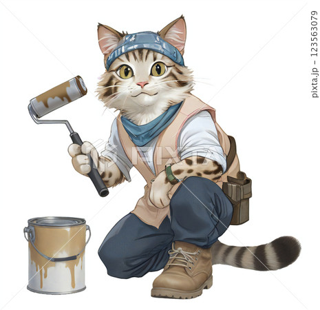 猫のペンキ屋さん 猫のペンキ屋さん 123563079