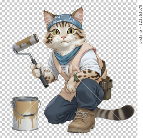 猫のペンキ屋さん 猫のペンキ屋さん 123563079