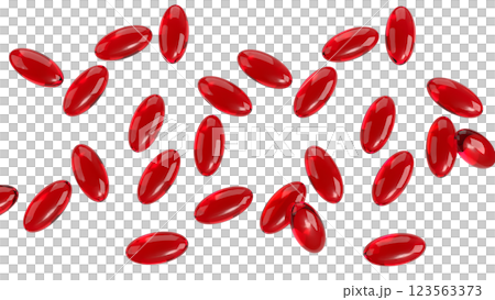 The Red pill for Astaxanthin or Heathy concept 3d Rendering. 123563373