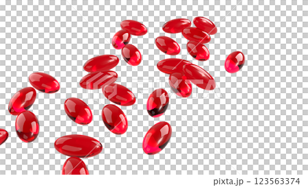 The Red pill for Astaxanthin or Heathy concept 3d Rendering. 123563374