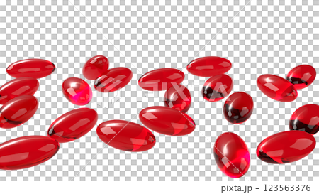 The Red pill for Astaxanthin or Heathy concept 3d Rendering. 123563376