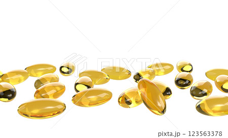 The Yellow pill for Fish oil or Heathy concept 3d Rendering. 123563378
