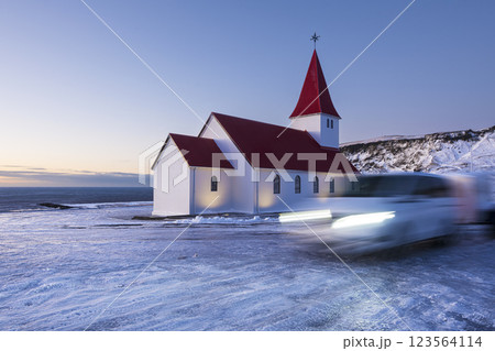 Vik I Myrdal church building in the Vik village 123564114