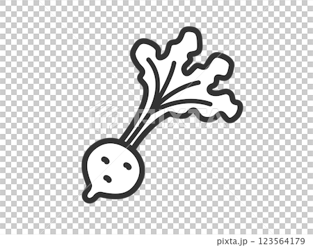蔬菜蘿蔔圖示插圖（線條描） 123564179