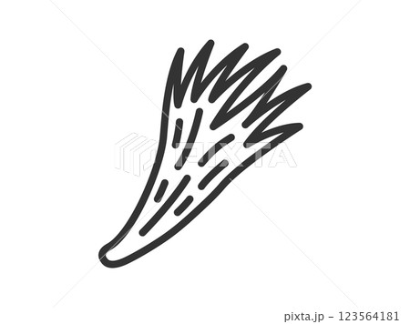 青ねぎのアイコン（線画）のイラスト 123564181