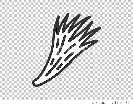 青ねぎのアイコン（線画）のイラスト 123564181