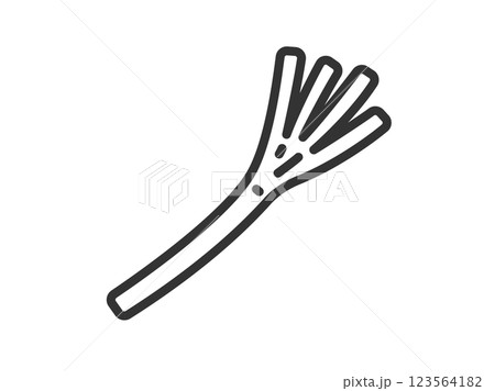 長ねぎのアイコン（線画）のイラスト 123564182