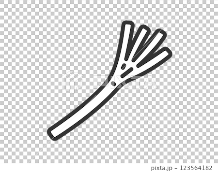 長ねぎのアイコン（線画）のイラスト 123564182