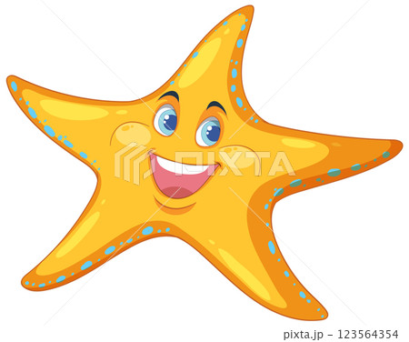 Cheerful Starfish Cartoon Illustration Cheerful Starfish Cartoon Illustration 123564354