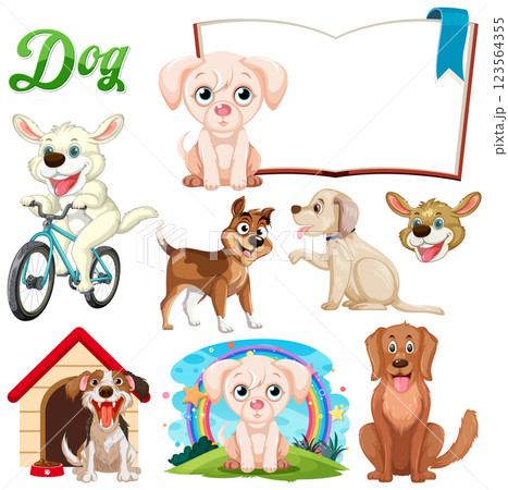 Playful Dogs and Their Adventures Playful Dogs and Their Adventures 123564355