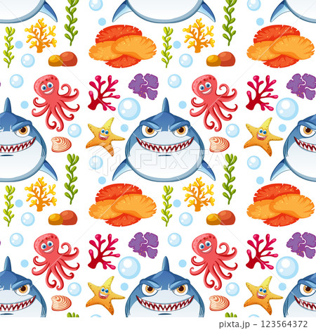 Underwater Adventure with Sharks and Friends 123564372