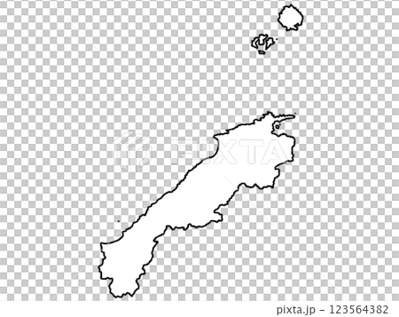 島根縣、中國地方的略顯鬆散的白色地圖 123564382