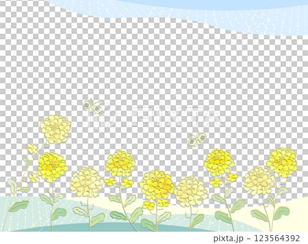 強姦花朵和蝴蝶的背景插圖 123564392