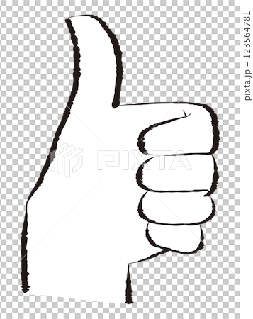 手描きのサムズアップ 123564781