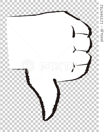 手描きのサムズダウン 123564782