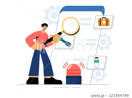 Disaster Preparedness Vector Illustration featuring Community Disaster Planning, an Emergency Plan Checklist, and Year Round Readiness in a Background Disaster Preparedness Vector Illustration featuring Community Disaster Planning, an Emergency Plan Checklist, and Year Round Readiness in a Background 123564799