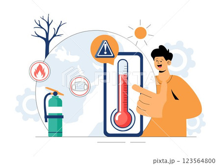 Disaster Preparedness Vector Illustration featuring Community Disaster Planning, an Emergency Plan Checklist, and Year Round Readiness in a Background 123564800