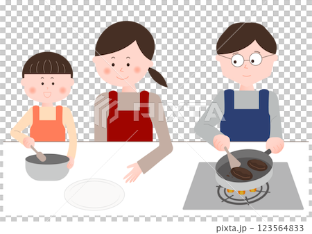 三個父母和孩子做飯 三個父母和孩子做飯 123564833