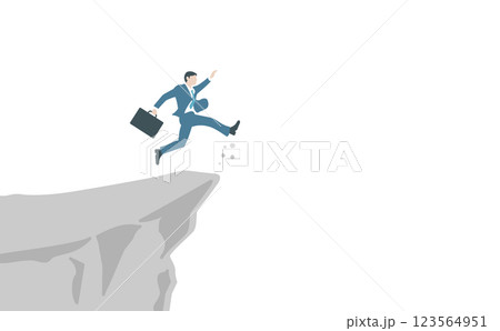 2025年の崖を乗り越えるITイラスト素材 123564951