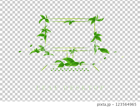 Desktop computer painted with green leaves | Ecology Art Series 123564965