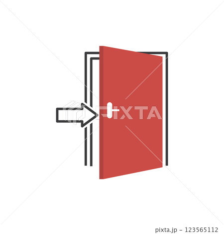 door with arrow icon 123565112