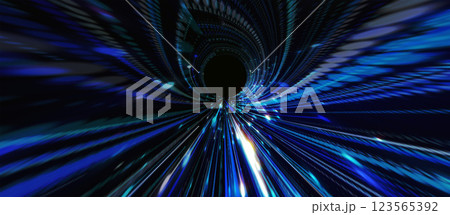 抽象的な光のトンネル 青 レーザー 背景 抽象的な光のトンネル 青 レーザー 背景 123565392