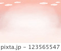手書きのピンク色の空の背景 123565547