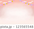 ピンク色の空とガーランドの背景 123565548