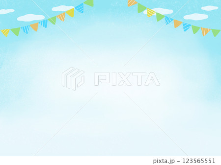 空とガーランドの背景 空とガーランドの背景 123565551