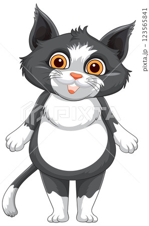 Playful Cartoon Cat Illustration Playful Cartoon Cat Illustration 123565841