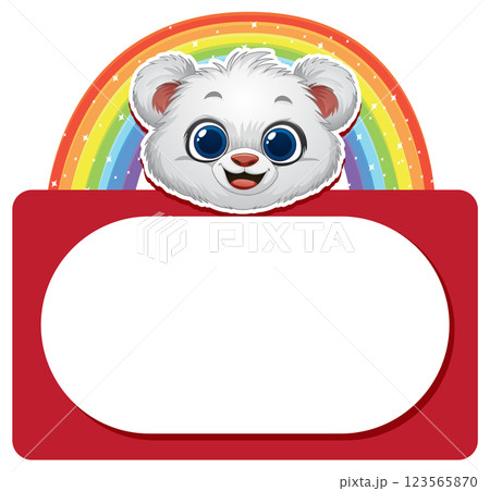 Cute Bear with Rainbow Frame 123565870