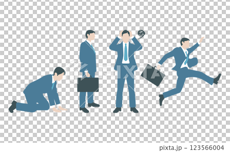 商人全身姿勢插畫素材 123566004
