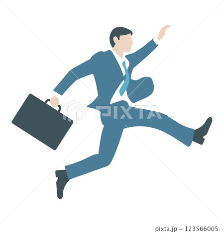 ジャンプするビジネスマンのイラスト 123566005