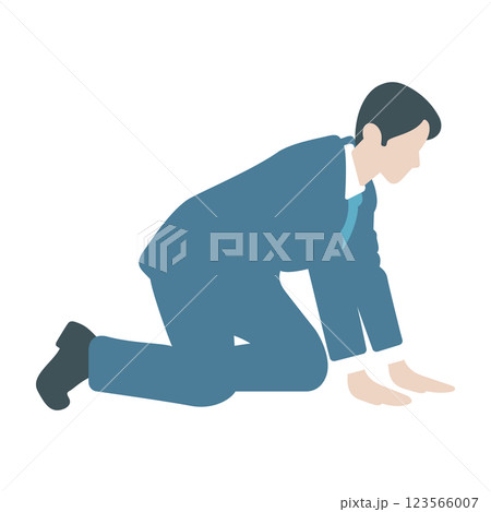 挫折するビジネスマンのポーズイラスト 123566007