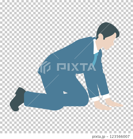 挫折するビジネスマンのポーズイラスト 123566007