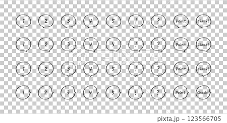 ふきだしアイコン 線のみ 手書き文字 ふきだしアイコン 線のみ 手書き文字 123566705