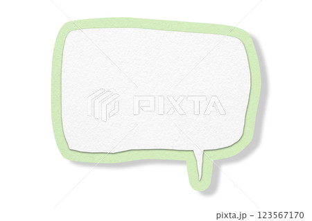 Green paper speech bubbles separate on transparent background 123567170