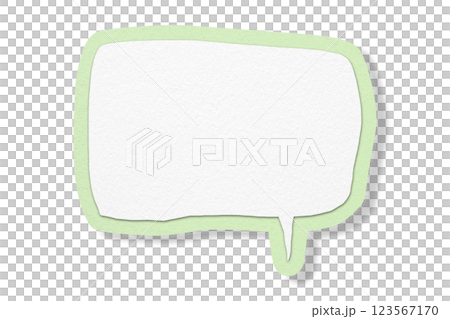 Green paper speech bubbles separate on transparent background 123567170