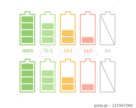 電池残量　イラストセット 123567260