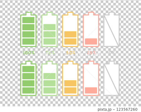 電池残量　イラストセット 123567260