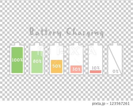 Battery level illustration set Battery level illustration set 123567261