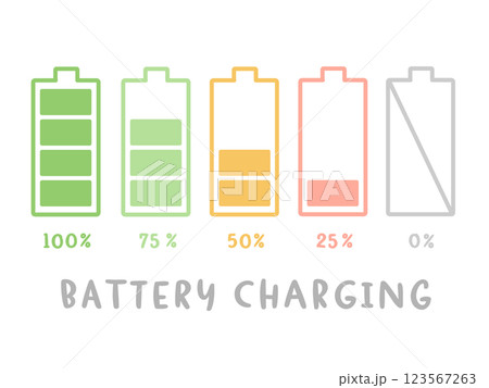 電池残量　イラストセット 123567263