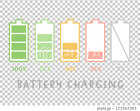 電池残量　イラストセット 123567263