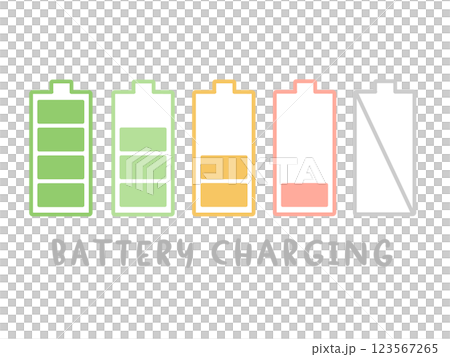 電池残量　イラストセット 123567265